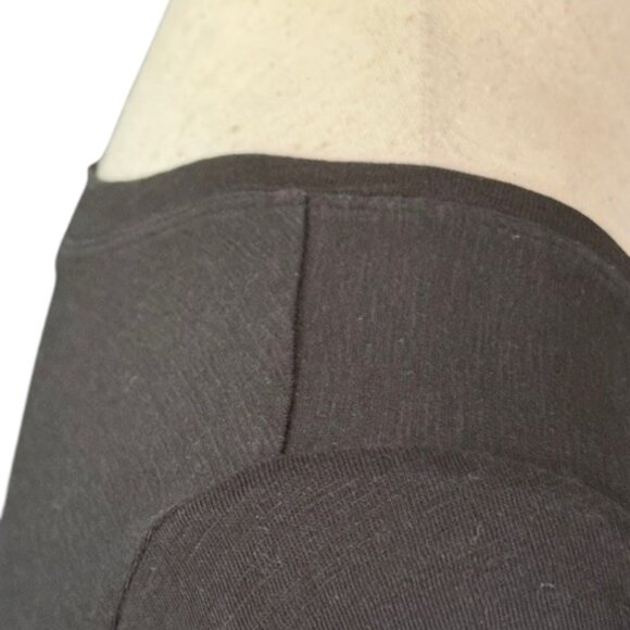 Eileen Fisher Black Slubby Organic Cotton Jersey Scoop Neck Hi Low Hem Med EUC - Picture 3 of 9